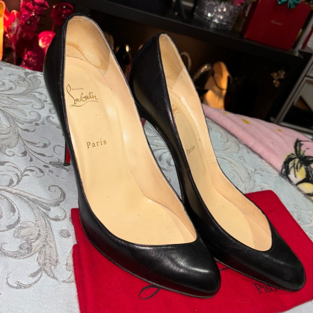 Christian Louboutin Maudissima black kid leather, 100mm, size42